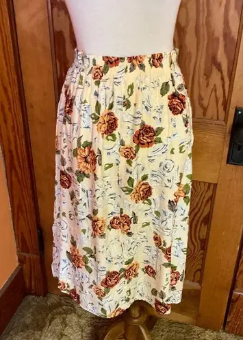Jaclyn Smith Vintage 90s floral midi skirt