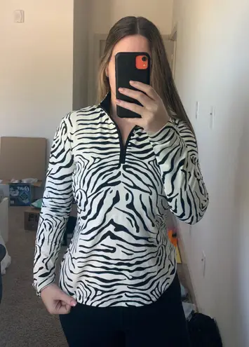 J. McLaughlin  Cheetah Print Athletic Half Zip 