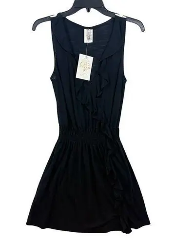 Becca NWT Black Ruffle Swim Coverup BREEZY BASICS DRESS S