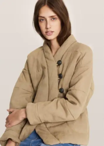 Ba&sh Paris 100% linen quilted jacket