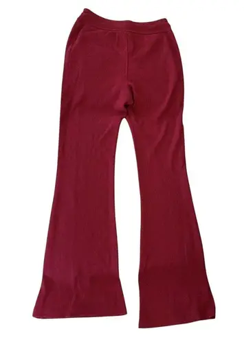 CALVIN KLEIN Performance Waffle Knit High Waist Flare Pants Size XL New MSRP $60 Red