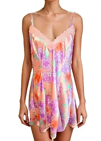 Delicates floral lace satin nightgown