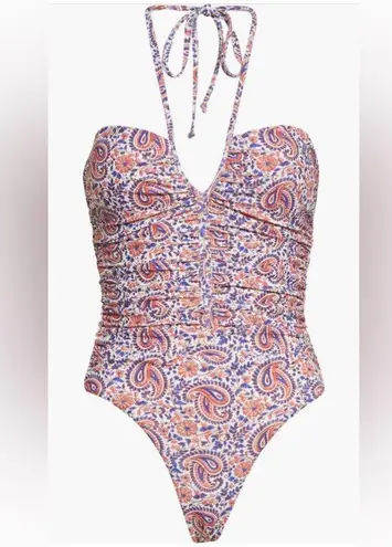 Veronica Beard Hazina Paisley Ruched One-Piece Swimsuit, Medium, $328