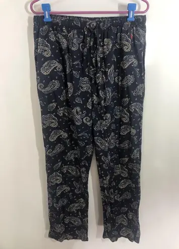 Ralph Lauren Polo  Sleep Pants Women Medium Navy Paisley Elastic Waist Drawstring