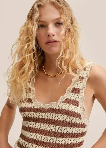 Mango  Crochet Knitted Tank Top