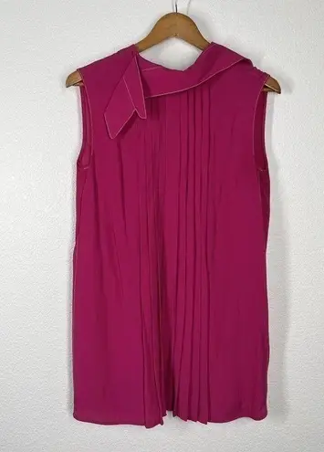 Marni Washed Crepe Tank Top Size 40 US 4 Starlight Pink Pleated Button Back