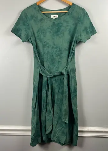Pact Mineral Camo Green Tie-Dye T-Shirt Short Sleeve Dress Size XL