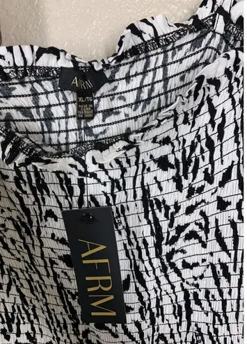 AFRM Isla Smocked Mini Dress XL Zebra Print Spaghetti Strap NEW