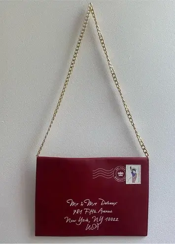 NWOT Delvaux Kiss NY Polo Envelope Clutch LIMITED EDITION Red