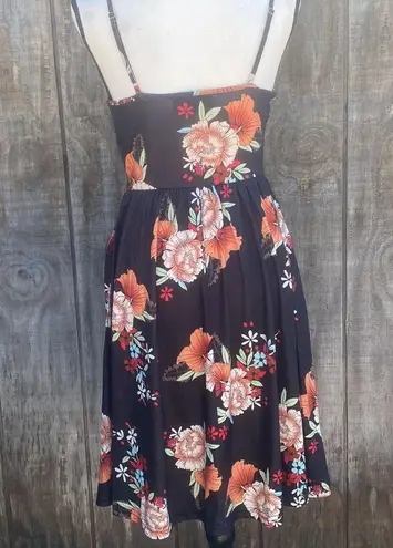 New YATHON Summer Dress Size Small Beach Sundresses Vintage Ruched Bust A Line Black