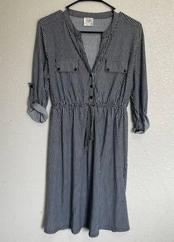 Siren Lily Maternity Striped Dress Black and White Stripe Size Small