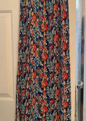 WAYF Floral Accordion Midi Skirt Multicolor XS