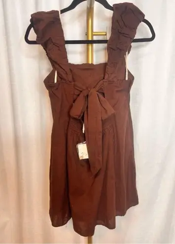 Free People  Bom Bom Island Mini Dress in Chocolate Love