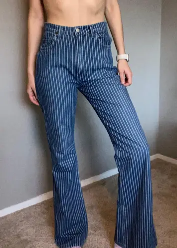 Reformation Pinstripe Bootcut Jeans