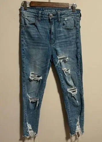 American Eagle  Super Hi-Rise Jegging Crop Distressed- Size 6 Short