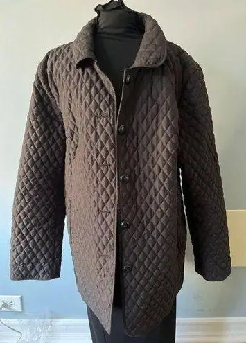 Marvin Richards Vintage Quilted Puffer Coat Black Winter Button-Down Long Jacket