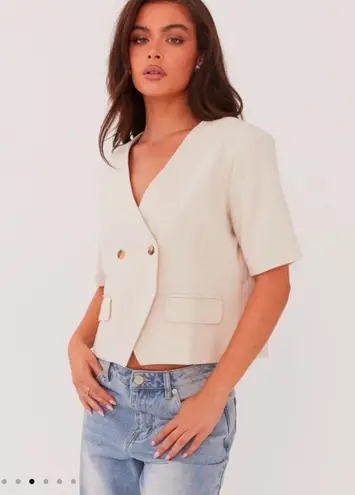 Peppermayo Hacienda linen short sleeve blazer SZ 4