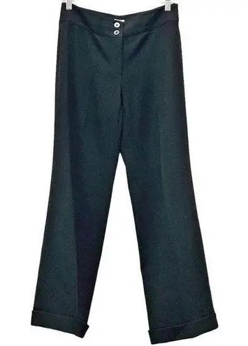 Armani Collezioni Black 100% Wool Cuffed Wide Leg Dress Trouser Women’s Size 6