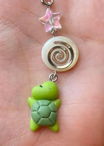 Handmade cute turtle & star swirl phone charm/bag accessory/car display/strap🐢🏝️🌀