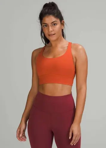 Lululemon  Womens 2 Energy Longline Bra Medium Support B–D Cups Canyon Orange