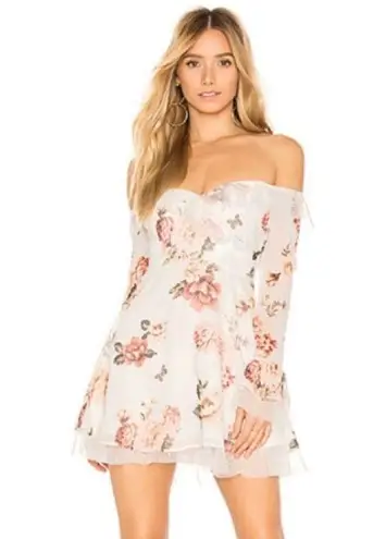 Majorelle Scout Mini Dress In White Zinnia Floral
