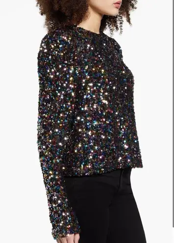 Endless Rose Long Sleeve Multi-Colored Sequin Top Size XS