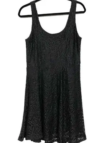 Apt. 9  Floral lace skater dress sz petite medium black fit and flare lined punk