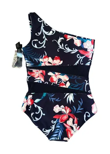 Carmen Marc Valvo Floral Mesh Maritime Swimsuit Sz 8 NEW