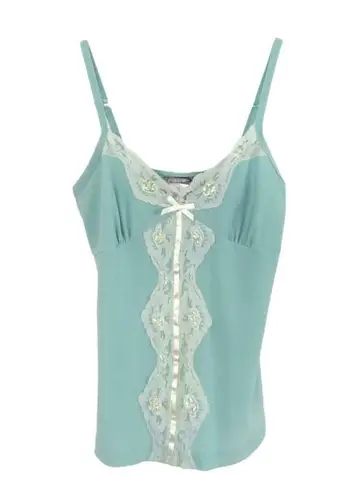 Y2k Rave Baby Blue Lace Cami Coquette Small Vintage Glam
