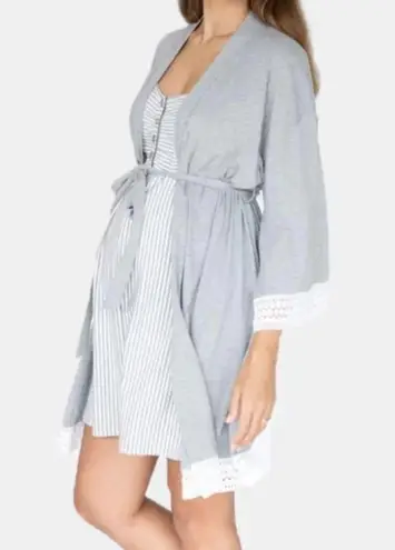 Angel Maternity Birthing and Nursing Robe Heather Gray Size undefined