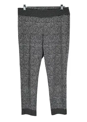 Raffinalla Black and White Artsy Polka Dot Mix Print Stretch Rayon Pants Size 12