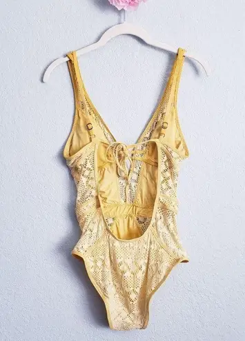 Becca Yellow One Piece Swimsuit with Plunging V-Neckline