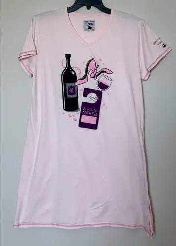 Christ Stuff Women's Short Sleeve Nightshirt Nightgown One Size 100% Cotton Pink