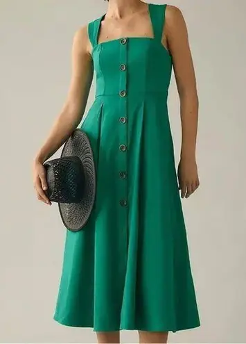 Maeve Anthro l Square-Neck Buttondown Dress