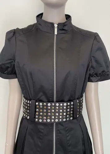 Bebe Black Studded Belt Coat NWT!