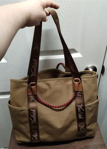 Woolrich x Target NWT Khaki Brown Large Canvas Tote Bag with Removable Carabiner