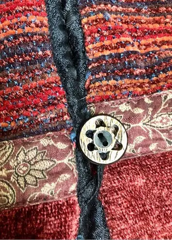 Flashback Vintage 90s Tapestry Jacket Velvet Blazer Ribbed Sequin Embroidered L