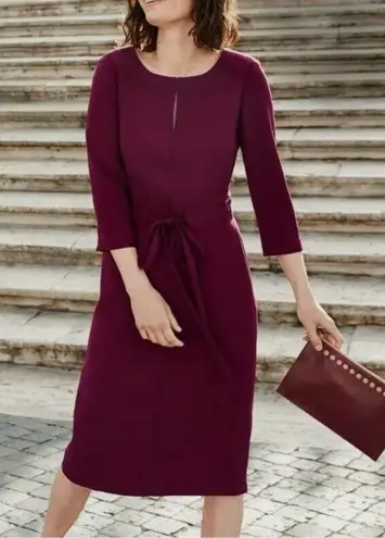 Boden Addie burgundy 3/4 sleeve business professional dress size 4