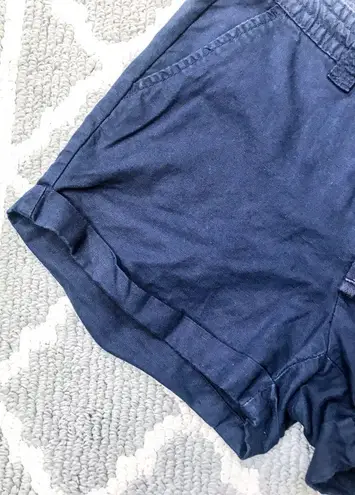 Gap Blue Linen Waist Tie Casual Comfy Short