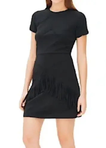 Sandro Paris Ralene Wool Black Fringe Mini Dress size 1 US Small