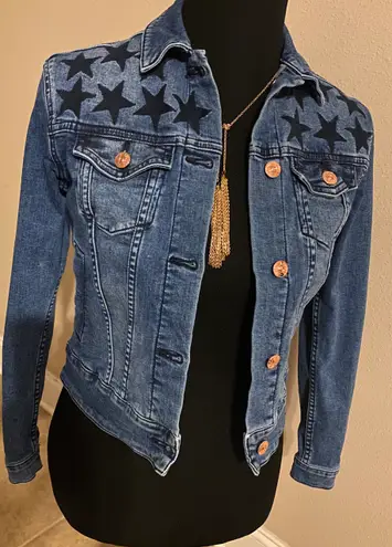 LuLaRoe Denim Blue Stars Jacket XXS