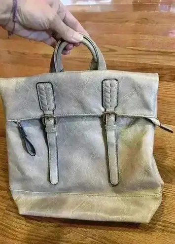 Faux Leather Beige Nude Old Money Mini Backpack Purse Academia