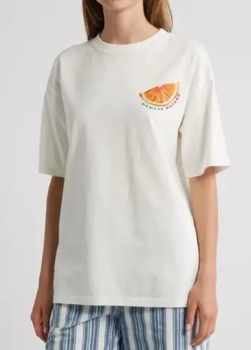 DAMSON MADDER Spritz Boyfriend Graphic Tee size 10 Aperol Spritz White US 6