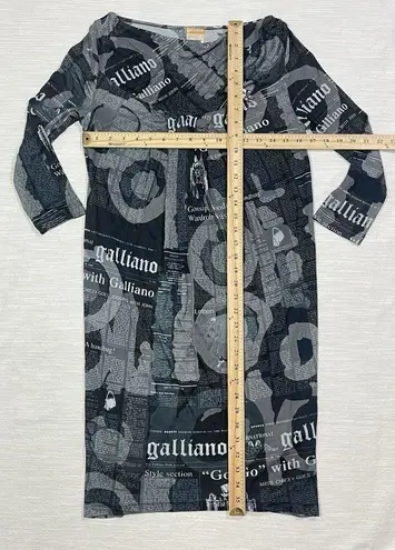 Galliano Vintage Newsprint Newspaper Gazette Newsprint Dress Size 28/42/M US Black Size M