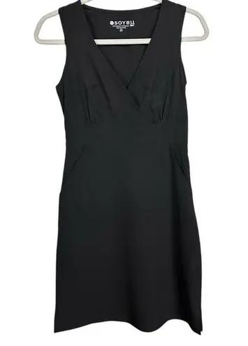 Soybu Sport Womens XS Black Casual Sleeveless Dress With Pockets NWT Knee Lengt