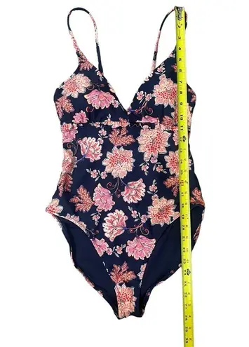 Old Navy NWT  V Neck Ruffle Trim One Piece Swimsuit Vintage Flower Womens Medium