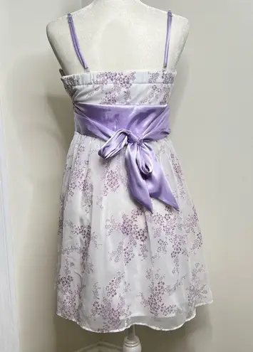 Morgan & Co  Light Purple Floral Print Dress Size 9/10 Fairycore Feminine Wedding