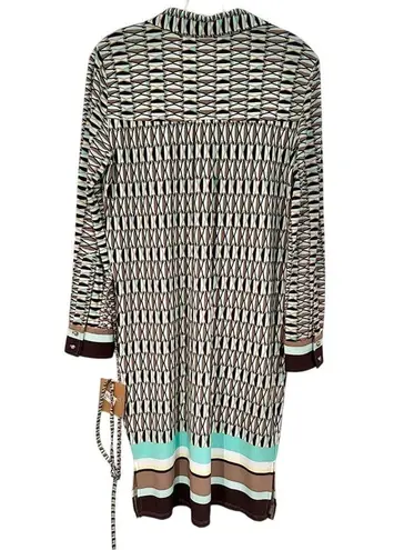 Ellen Tracy Soft Focus Shirt Dress Women's Small Aloe Multi Career Geometric NWT