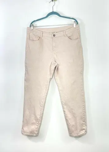 Soft Surroundings Women's Pink Stretch Denim Jeans Size 14 Speckled Silver Speck