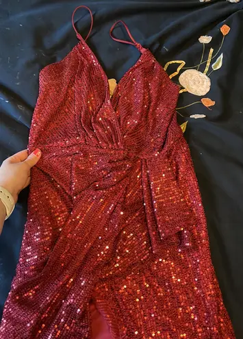 Double Crazy Red Sparkly Dress 